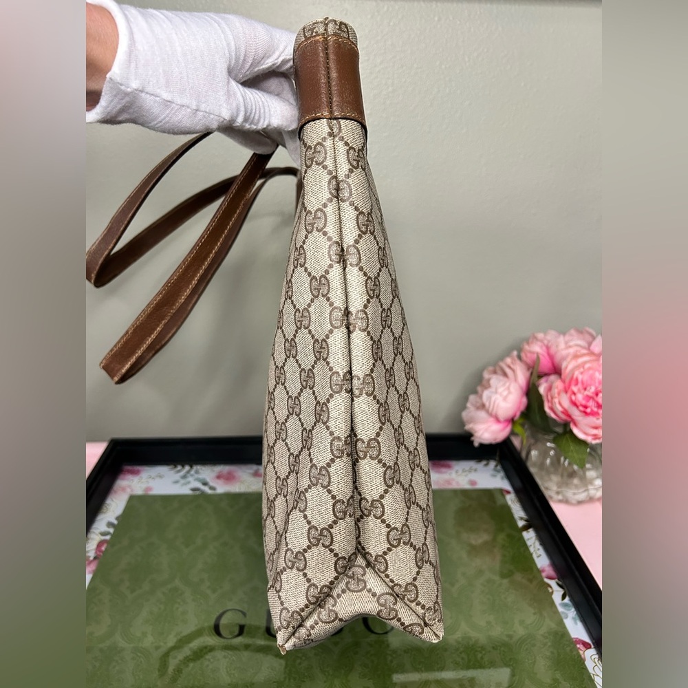 Authentic Gucci Beige and Brown Monogram Tote - Picture 3 of 10